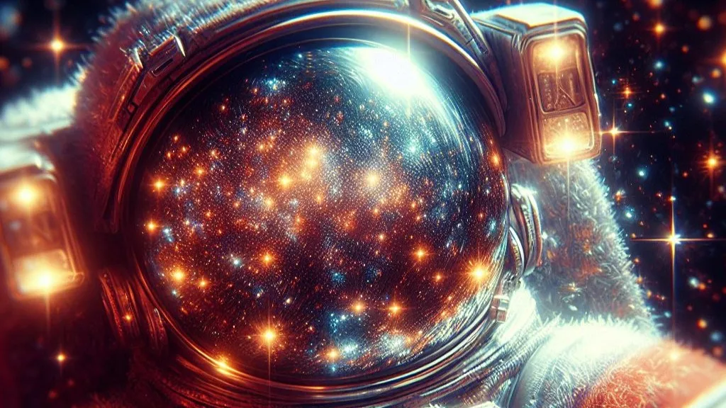 빛나는 별들이 있는 은하 일러스트