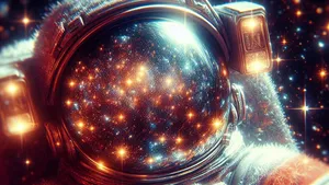 빛나는 별들이 있는 은하 일러스트